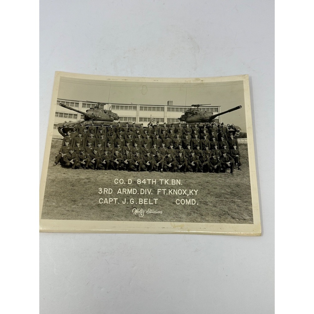 Vintage 1953 US Army 3rd Armored Division Photo Military Tank Fort Knox Z5